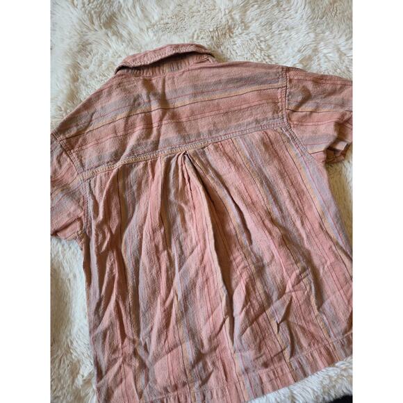 Madewell Linen Button down Short Sleeve Camp Shirt Womens Medium - Picture 6 of 6